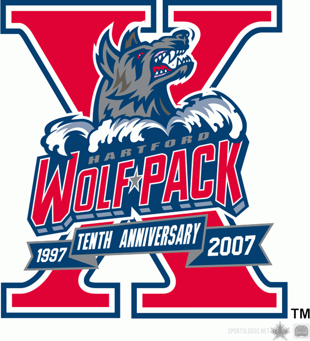 Hartford Wolf Pack 2006 07 Anniversary Logo iron on transfers for T-shirts